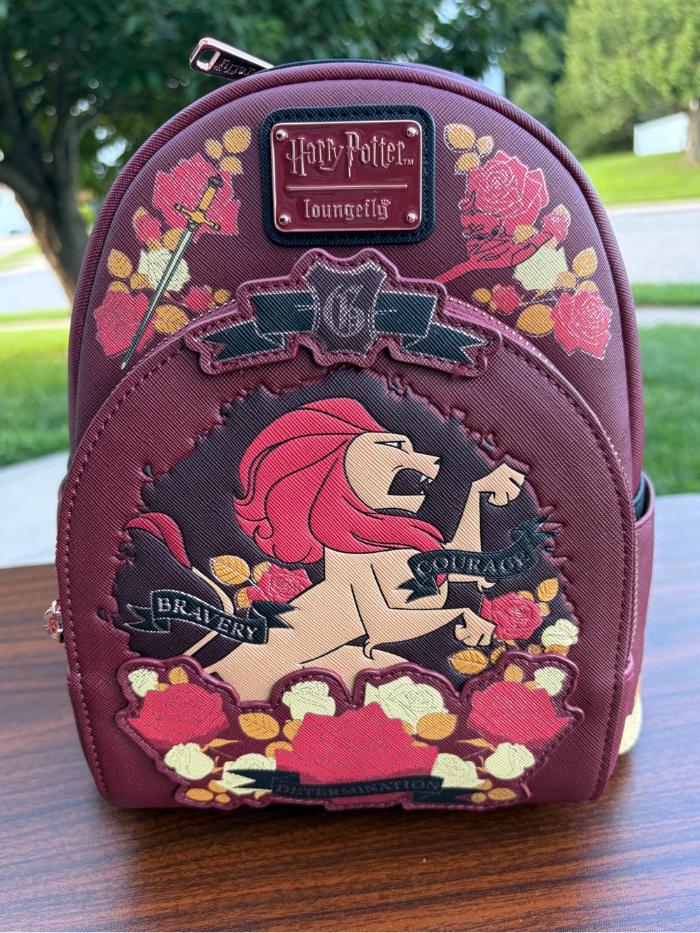 Loungefly Harry Potter Gryffindor Floral Tattoo Mini Backpack NWT